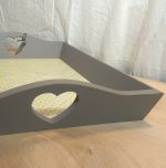 Large Shaker Style tray with Heart handles and Paisley pattern.